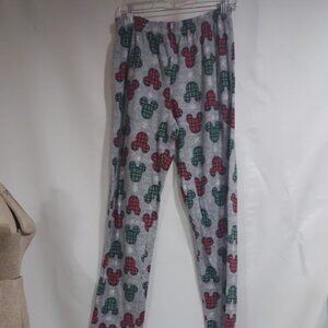 DISNEY LOUNGEWEAR MICKEY PLAID WITH SNOWFLAKES PRINT PJ  STRETCH UNISEX